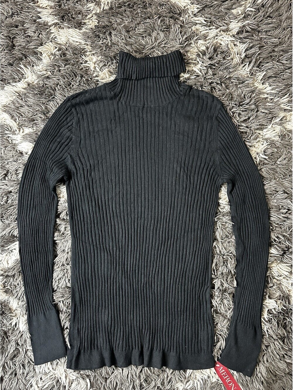 NWT Merona Womens Ribbed Turtleneck Sweater XXL Black Long Sleeve Knit